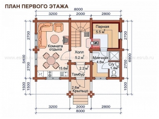 сруб бани проект 19