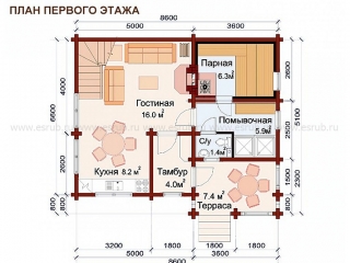 сруб бани проект 22