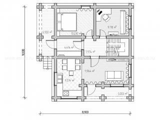 сруб дома проект 36 фото